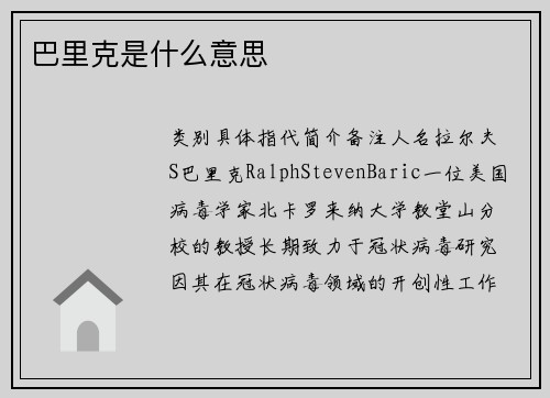 巴里克是什么意思